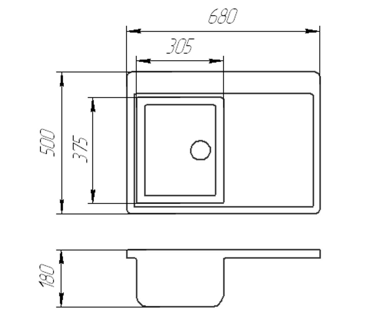 Кухонная мойка  FAM 6850 L OLD:Чертеж 