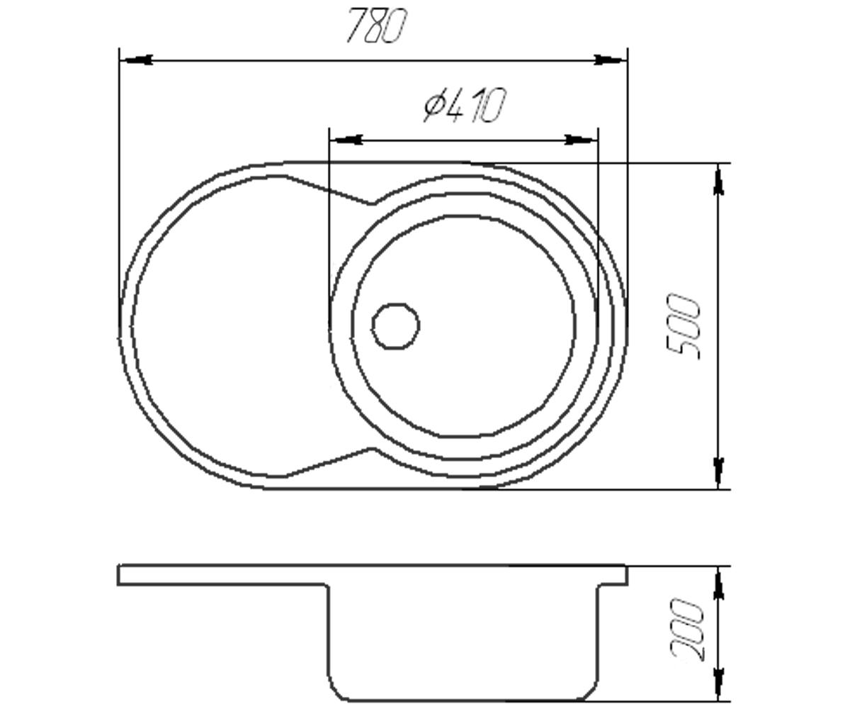 Кухонная мойка  FAM 7850 R BLA:Чертеж 