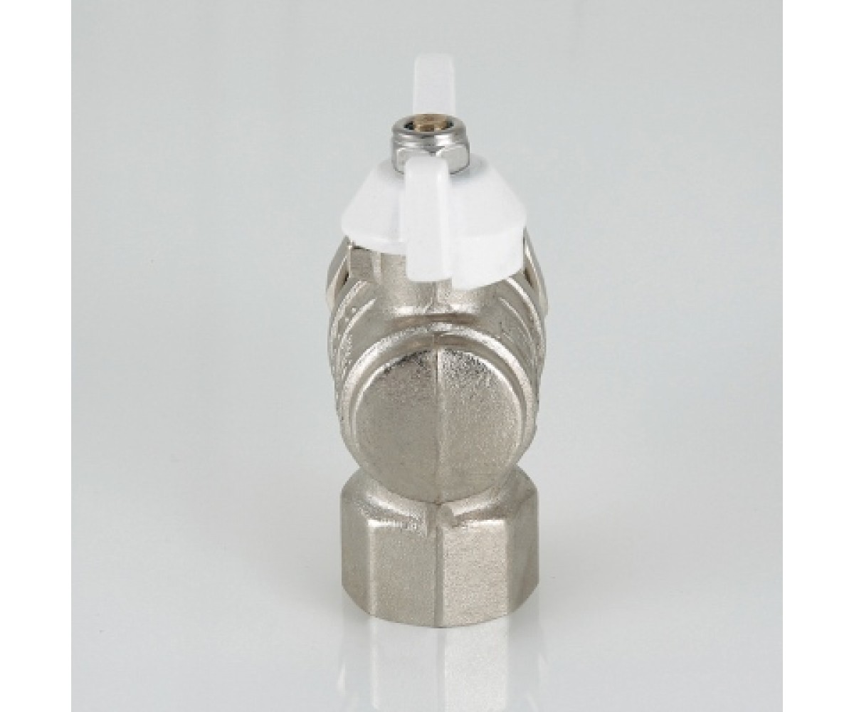 Кран шаровой valtec base угловой с полусгоном и белой ручкой  VT.228.NW.04 VT.228.NW.04:Фото 1