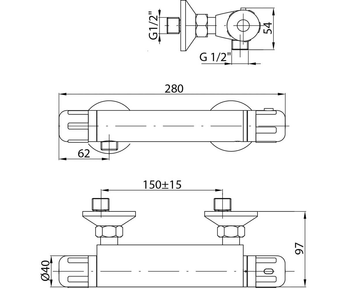 Смеситель для душа  ESTILL 2449040:Чертеж 