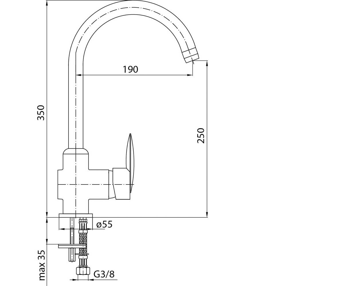 Смеситель для кухни  DELTA 2450060:Чертеж 