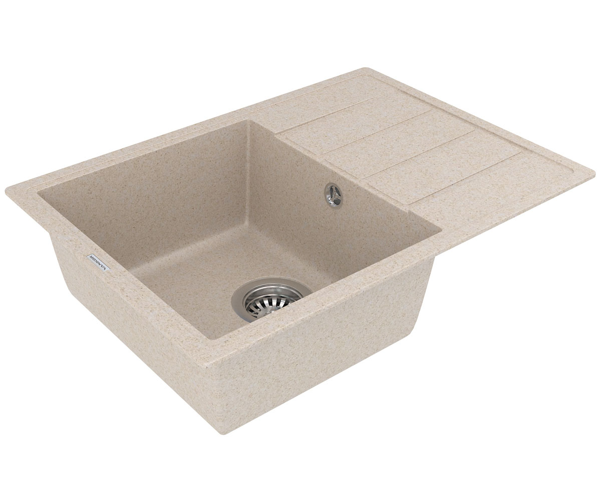 Кухонная кварцевая мойка  EASY EASY EMP 02.62 BEIGE:Фото 3