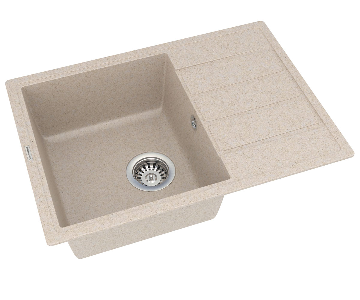 Кухонная кварцевая мойка  EASY EASY EMP 02.62 BEIGE:Фото 4