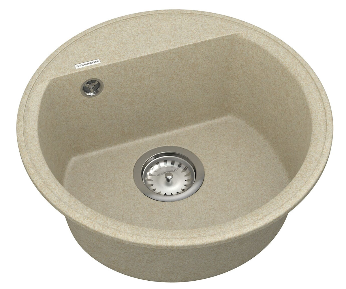 Круглая мойка на столешницу  EASY EASY EMR 01.45 BEIGE:Фото 2