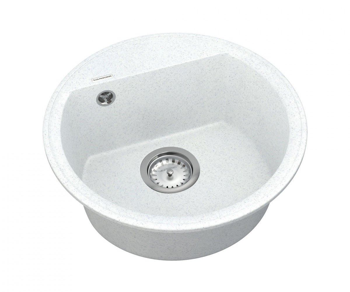 Круглая мойка на столешницу  EASY EASY EMR 01.45 WHITE STONE:Фото 2