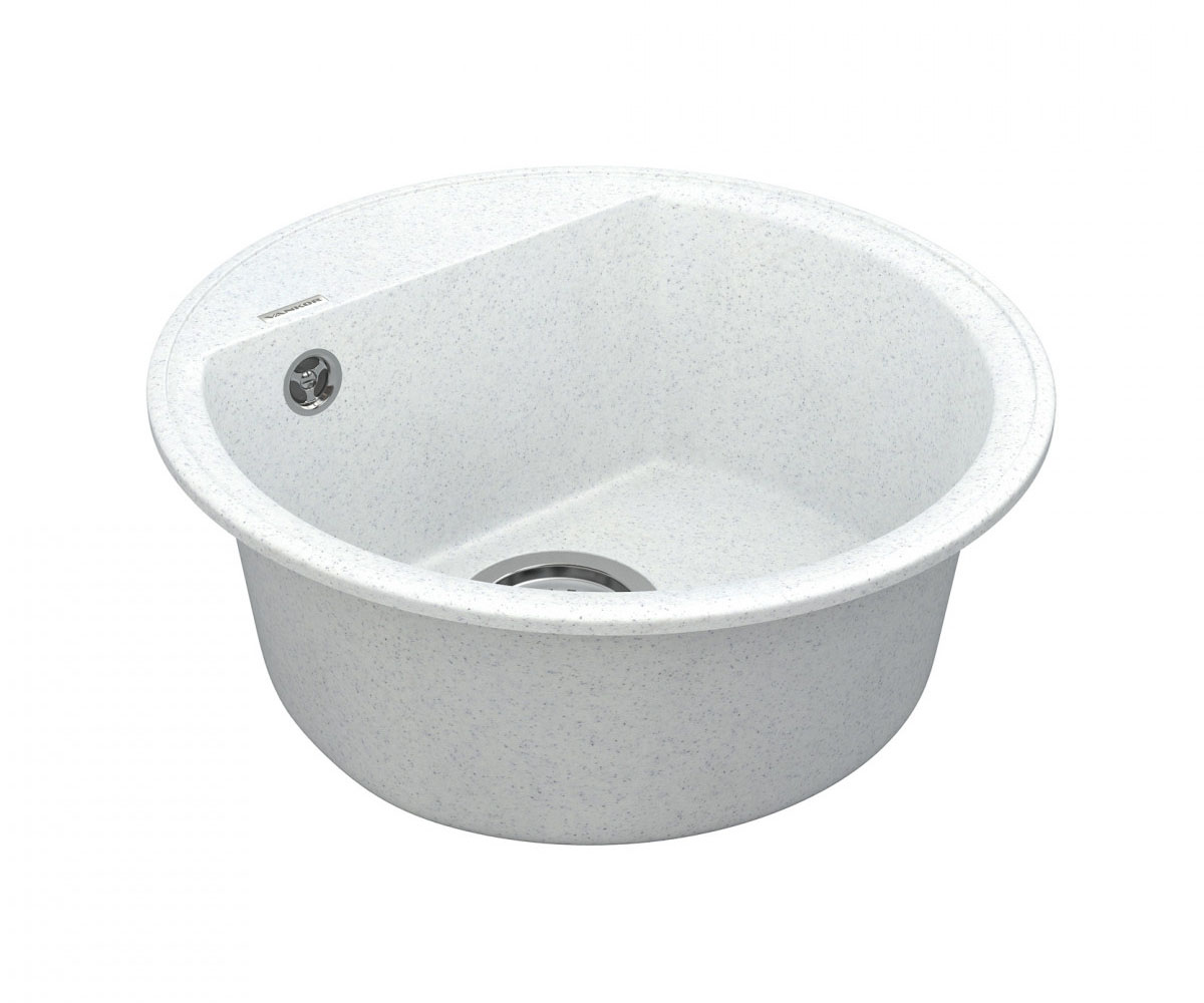 Круглая мойка на столешницу  EASY EASY EMR 01.45 WHITE STONE:Фото 3