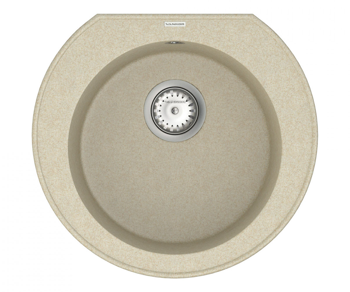 ВАНКОР КРЕС КРЕС КМР 01.52 БЕЖЕВИЙ кругла мийка з сифоном VANKOR  KRES KMR 01.52 BEIGE KRES KMR 01.52 BEIGE