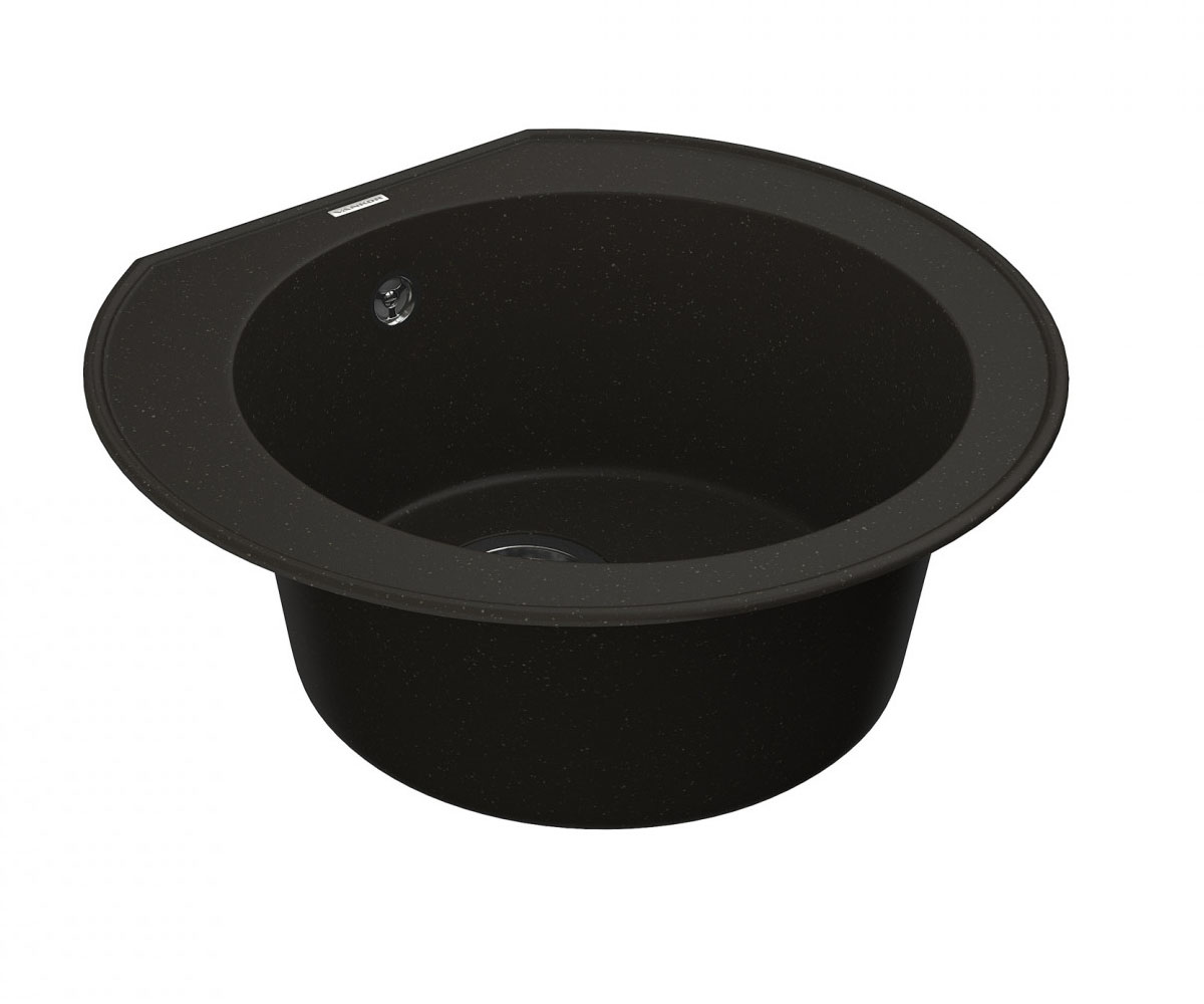 Круглая мойка с сифоном  KRES KRES KMR 01.52 BLACK:Фото 3