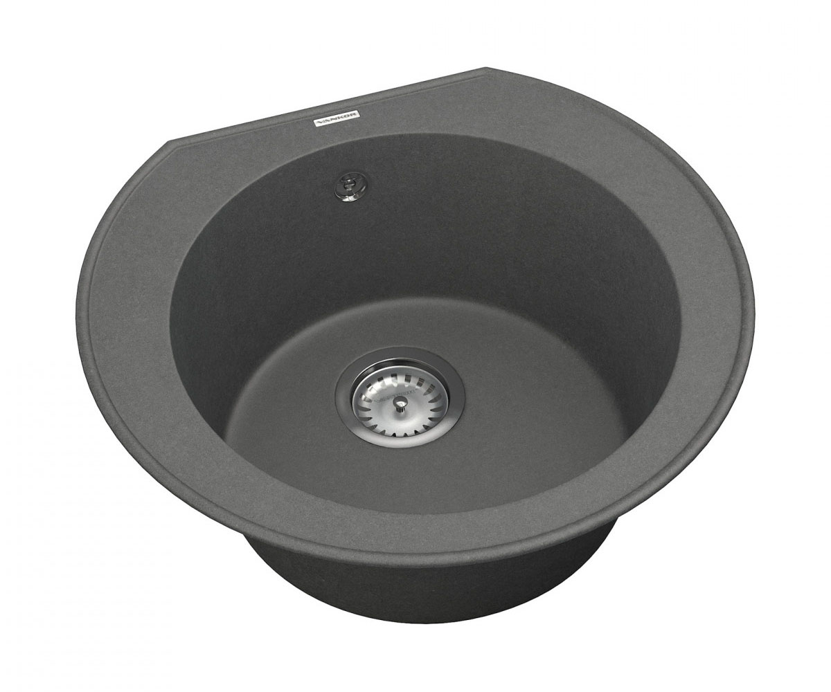 Круглая мойка с сифоном  KRES KRES KMR 01.52 GRAY:Фото 2