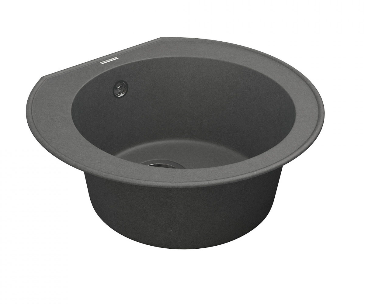 Круглая мойка с сифоном  KRES KRES KMR 01.52 GRAY:Фото 3