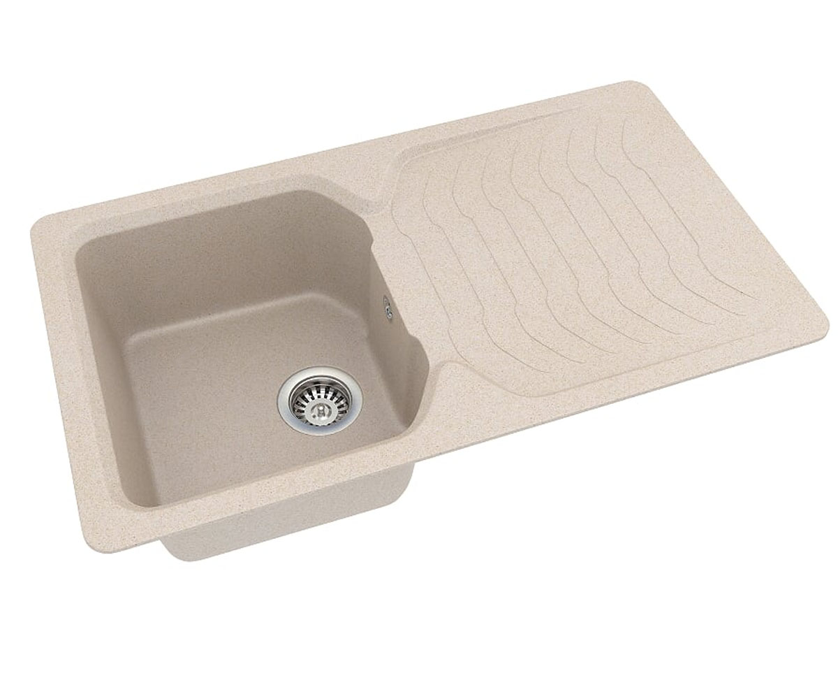 Кварцевая мойка с крылом  MIRTA MIRTA MMP 02.86 BEIGE:Фото 2
