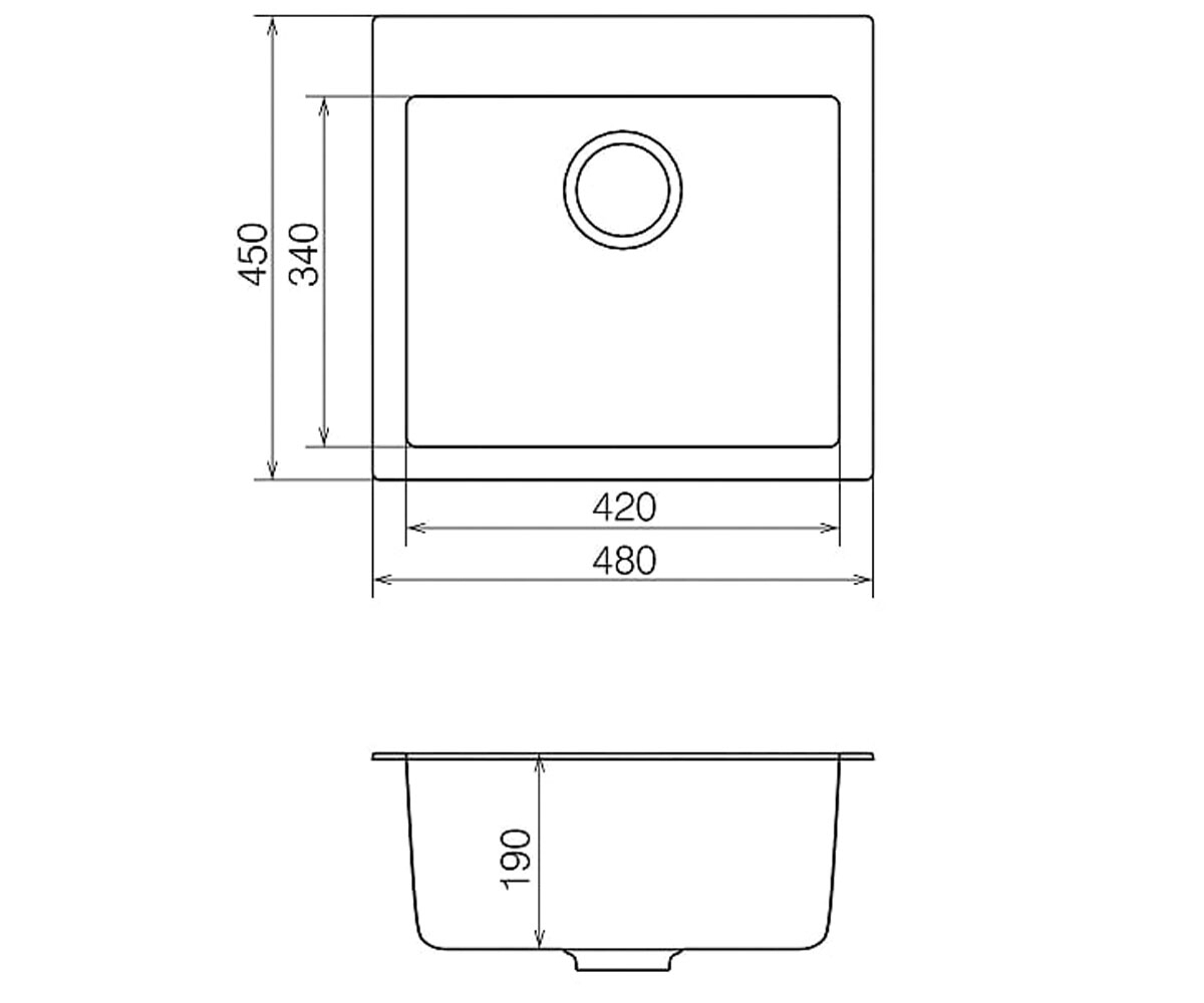 Кухонная мойка  ORMAN ORMAN OMP 01.49 GRAY:Чертеж 