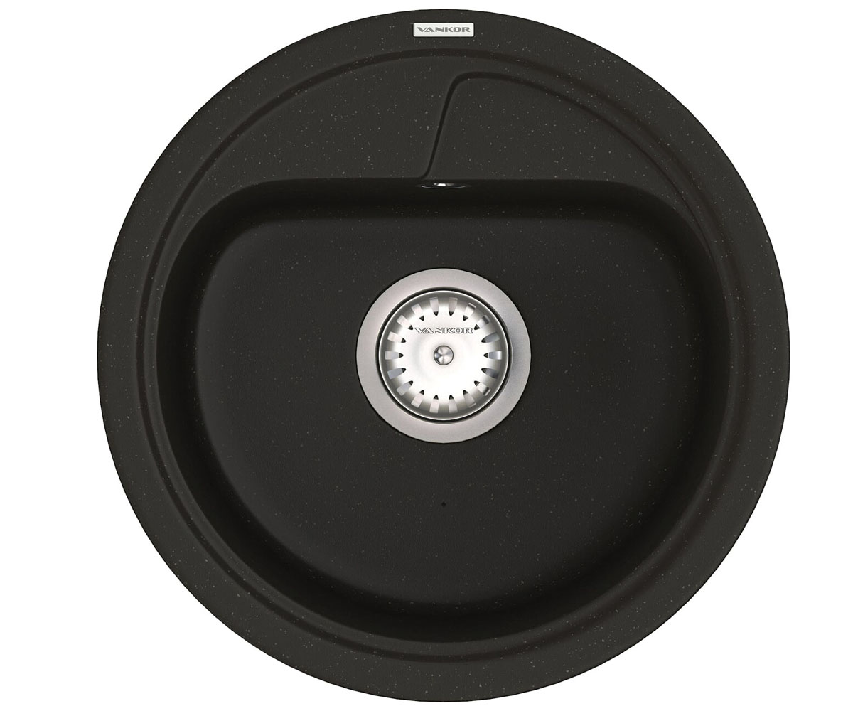 Кухонна кругла мийка    VANKOR POLO POLO PMR 01.45 BLACK POLO PMR 01.45 BLACK