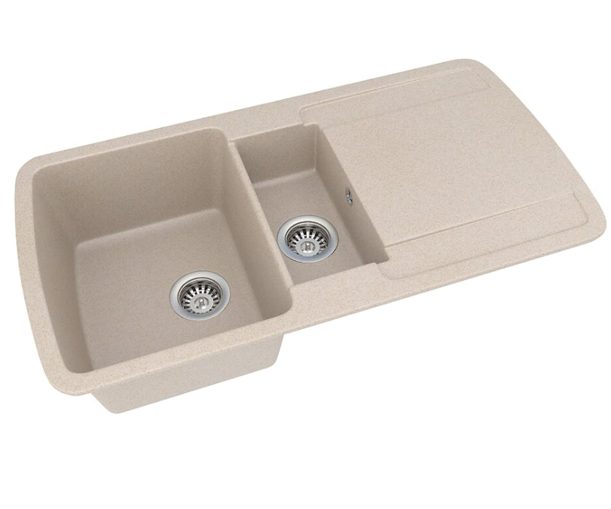 Полуторная мойка с крылом  PRIME PRIME PMP 04.96 BEIGE:Фото 2