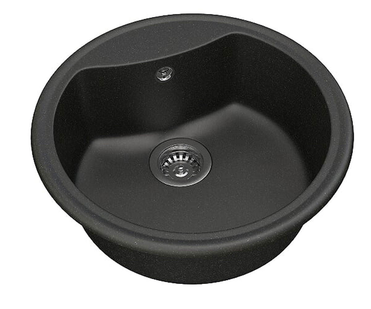 Кварцевая круглая мойка  SMART SMR 01.50 BLACK:Фото 2