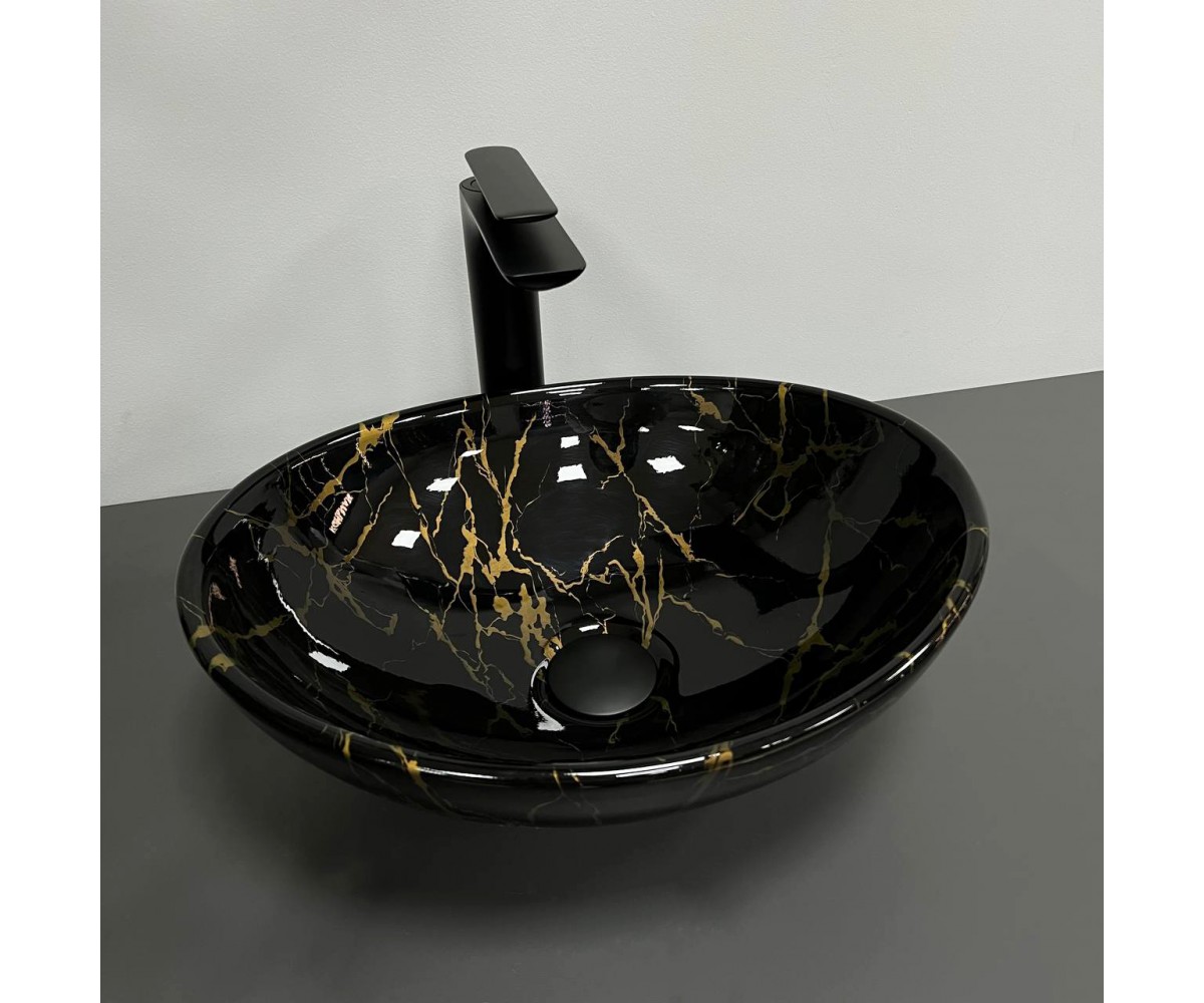 Умывальник (раковина) VBI PARMA MARBLE BLACK GLOSSY накладной VBI  011004 011004