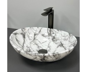 Умывальник (раковина) VBI PARMA STATUARIO BLACK VEINS GLOSSY накладной VBI  011009