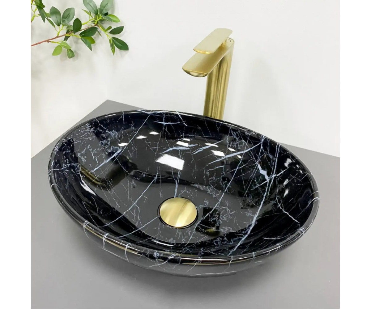 Умывальник (раковина) VBI PARMA BLACK STONE GLOSSY накладной VBI  011014 011014
