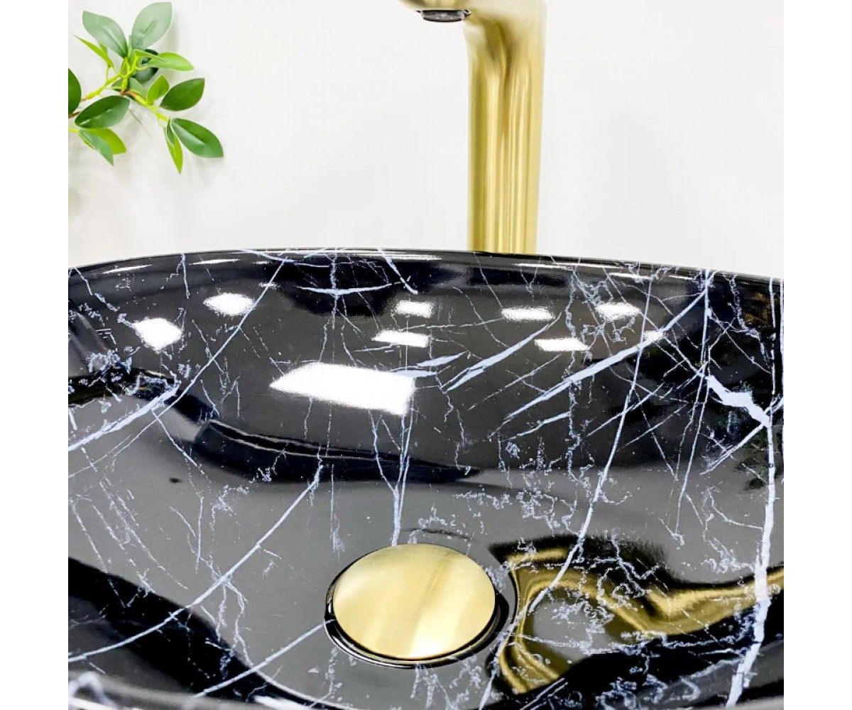 Умывальник (раковина) VBI PARMA BLACK STONE GLOSSY накладной  011014:Фото 3