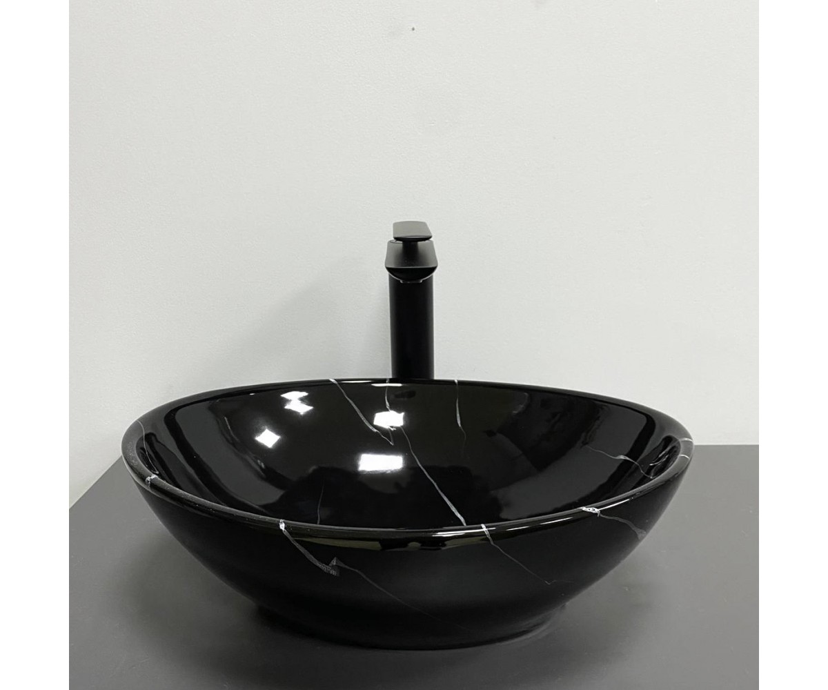 Умывальник (раковина) VBI PARMA BLACK MARMO GLOSSY накладной  011023:Фото 2