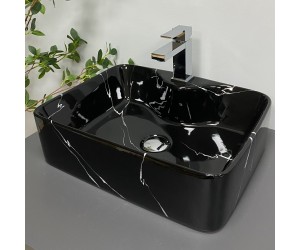 Умывальник (раковина) VBI FORLI BLACK MARMO GLOSSY накладной VBI  011107