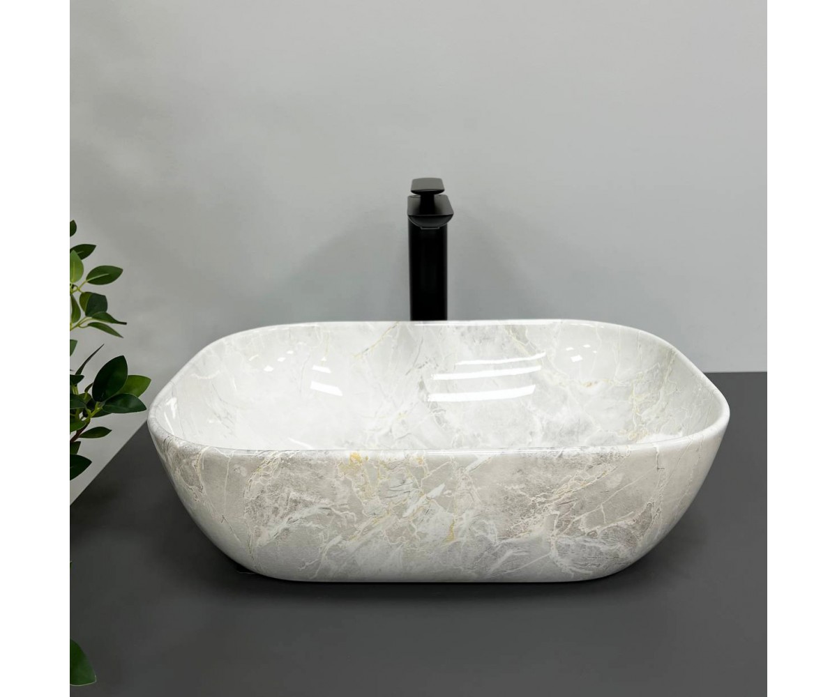 Умывальник (раковина) VBI RAVENNA LIGHT STONE GLOSSY накладной  011206:Фото 2