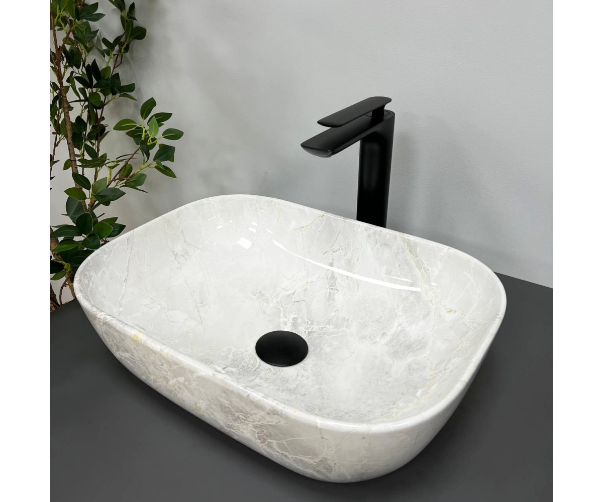 Умывальник (раковина) VBI RAVENNA LIGHT STONE GLOSSY накладной  011206:Фото 3