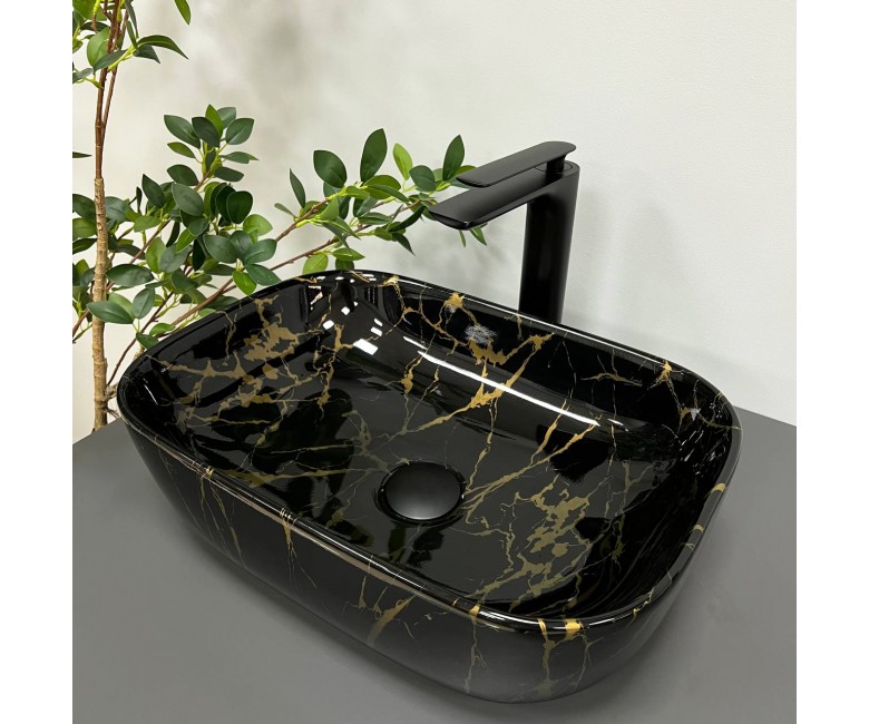 Умывальник (раковина) VBI RAVENNA MARBLE BLACK GLOSSY накладной VBI  011207 011207