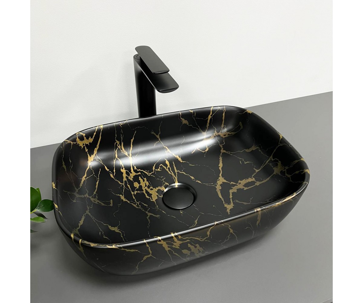 Умывальник (раковина) VBI RAVENNA MARBLE BLACK MATT накладной  011209:Фото 2