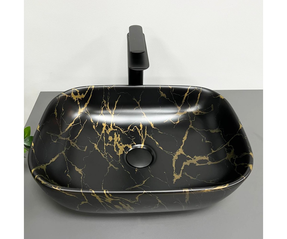 Умывальник (раковина) VBI RAVENNA MARBLE BLACK MATT накладной  011209:Фото 3