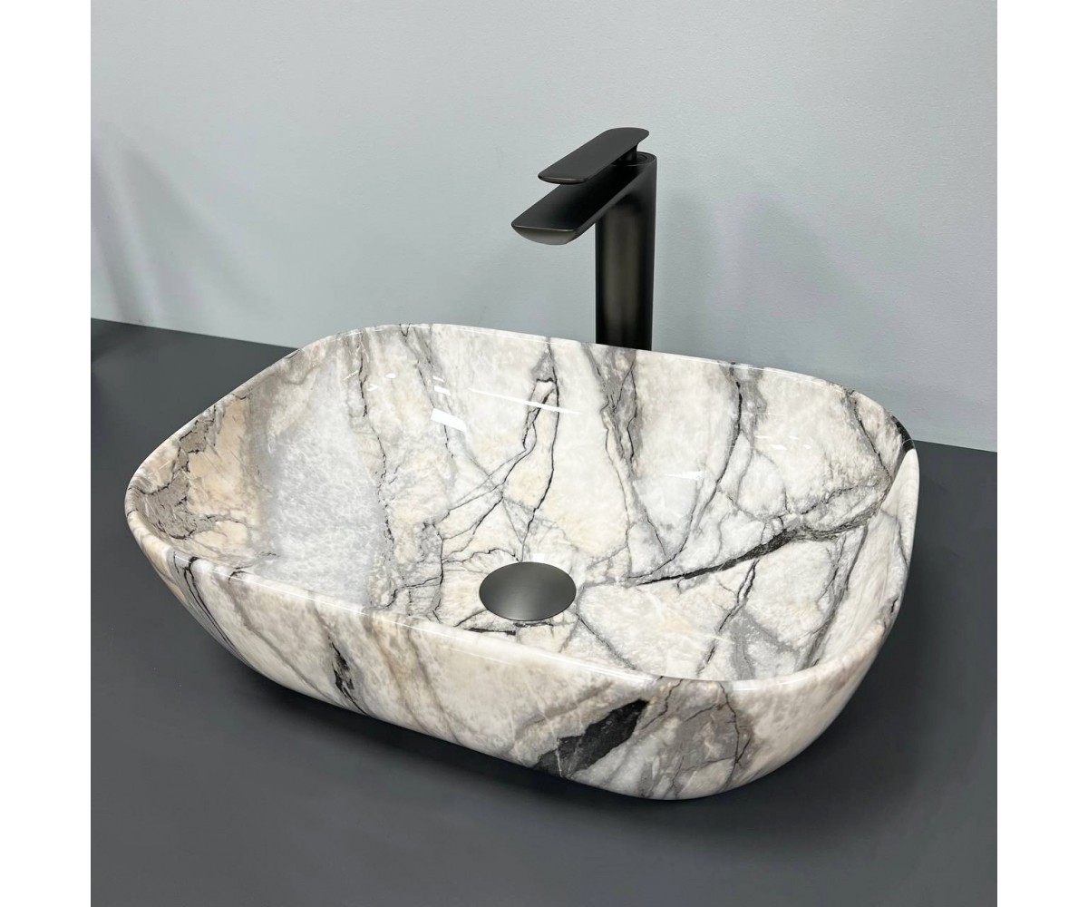 Умывальник (раковина) VBI RAVENNA LIGHT GREY ONYX GLOSSY накладной  011213:Фото 2