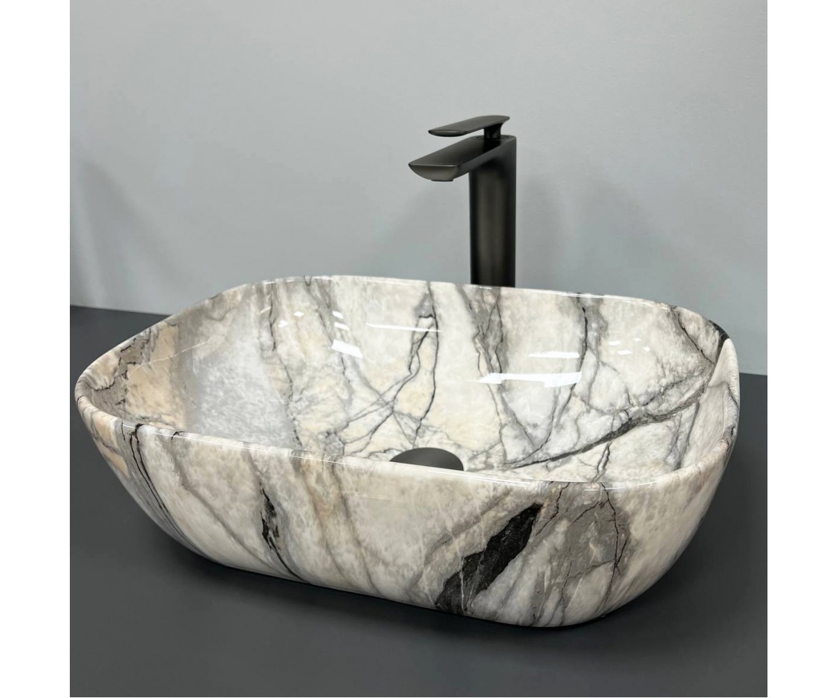 Умывальник (раковина) VBI RAVENNA LIGHT GREY ONYX GLOSSY накладной  011213:Фото 3