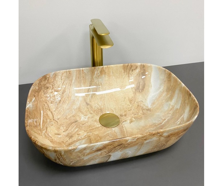 Умывальник (раковина) VBI RAVENNA BROWN ONYX GLOSSY накладной VBI  011223 011223
