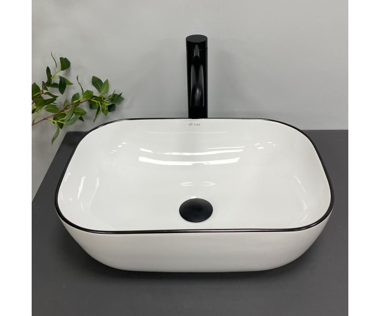 Умывальник (раковина) VBI RAVENNA WHITE BLACK EDGE накладной VBI  011224 011224