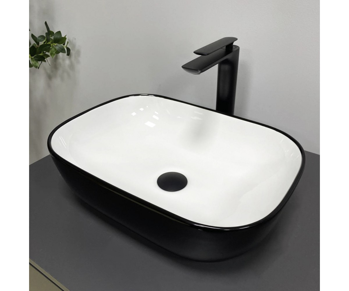 Умывальник (раковина) VBI RAVENNA BLACK WHITE GLOSSY накладной VBI  011226 011226