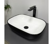 Умывальник (раковина) VBI RAVENNA BLACK WHITE GLOSSY накладной VBI  011226