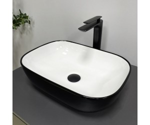 Умывальник (раковина) VBI RAVENNA BLACK WHITE GLOSSY накладной VBI  011226