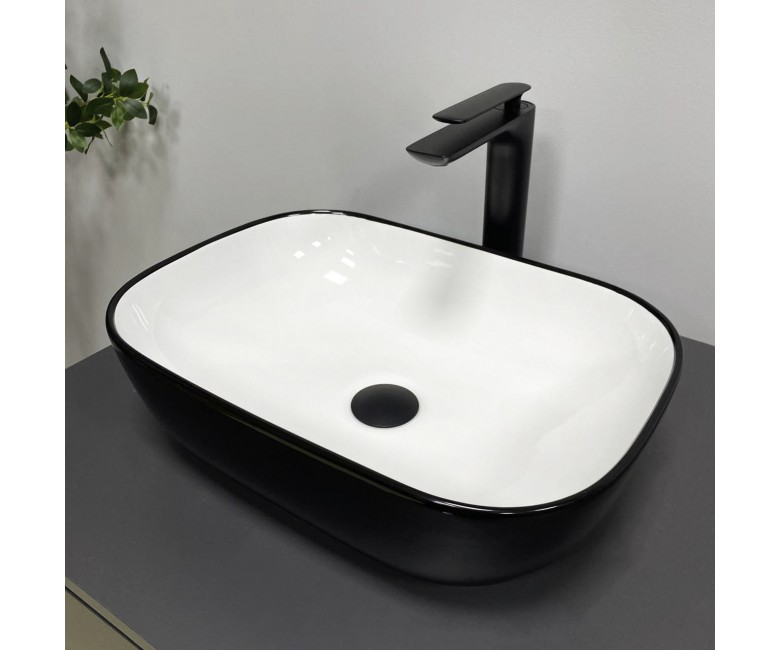 Умывальник (раковина) VBI RAVENNA BLACK WHITE GLOSSY накладной VBI  011226 011226