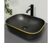 Умывальник (раковина) VBI RAVENNA BLACK MATT GOLD EDGE накладной VBI  011228