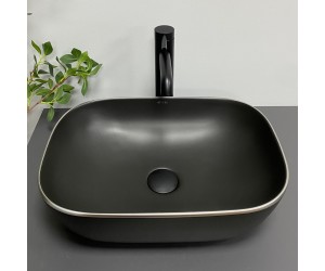 Умывальник (раковина) VBI RAVENNA BLACK MATT SILVER EDGE накладной VBI  011229