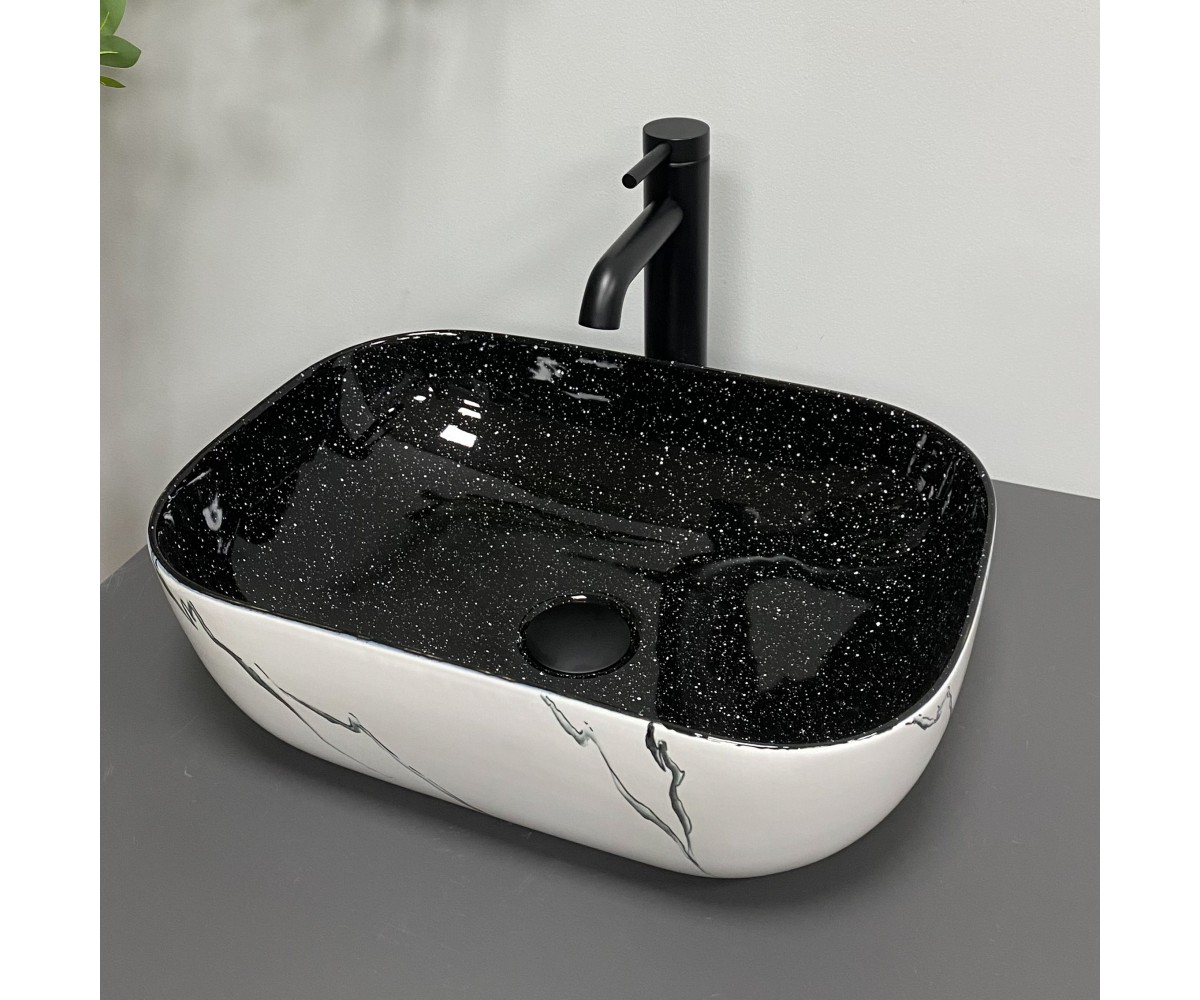 Умывальник (раковина) VBI RAVENNA WHITE BLACK MARMO накладной VBI  011230 011230