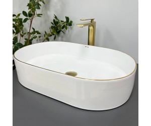 Умывальник (раковина) VBI VERONA 60 GOLD WHITE EDGE накладной VBI  011308