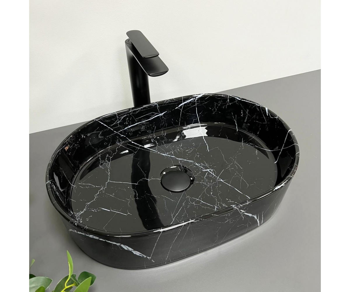 Умывальник (раковина) VBI VERONA 50 BLACK MARMO GLOSSY накладной  011314:Фото 3