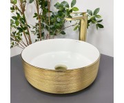 Умывальник (раковина) VBI PRATO BRUSH GOLD WHITE накладной VBI  011408