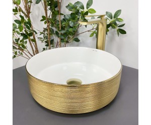 Умывальник (раковина) VBI PRATO BRUSH GOLD WHITE накладной VBI  011408