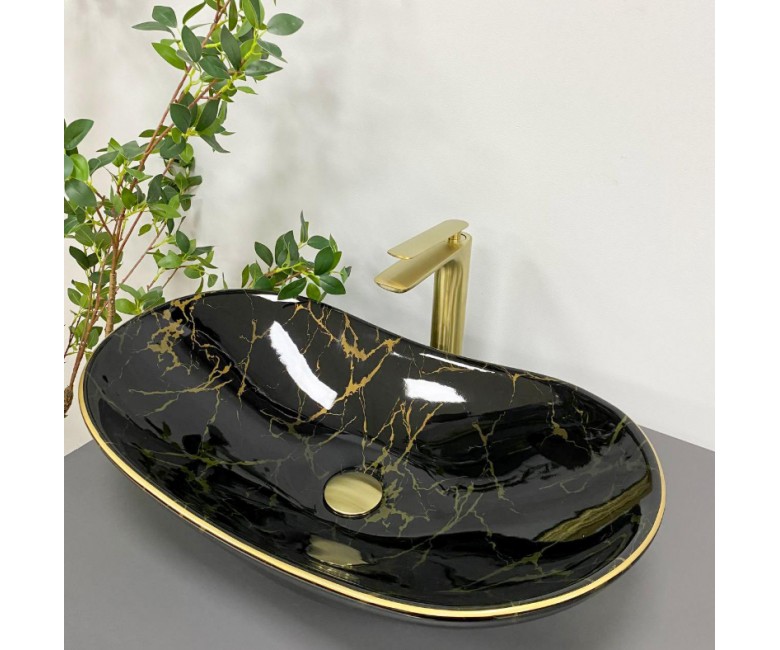 Умывальник (раковина) VBI TURIN MARBLE BLACK GLOSSY накладной VBI  011505 011505