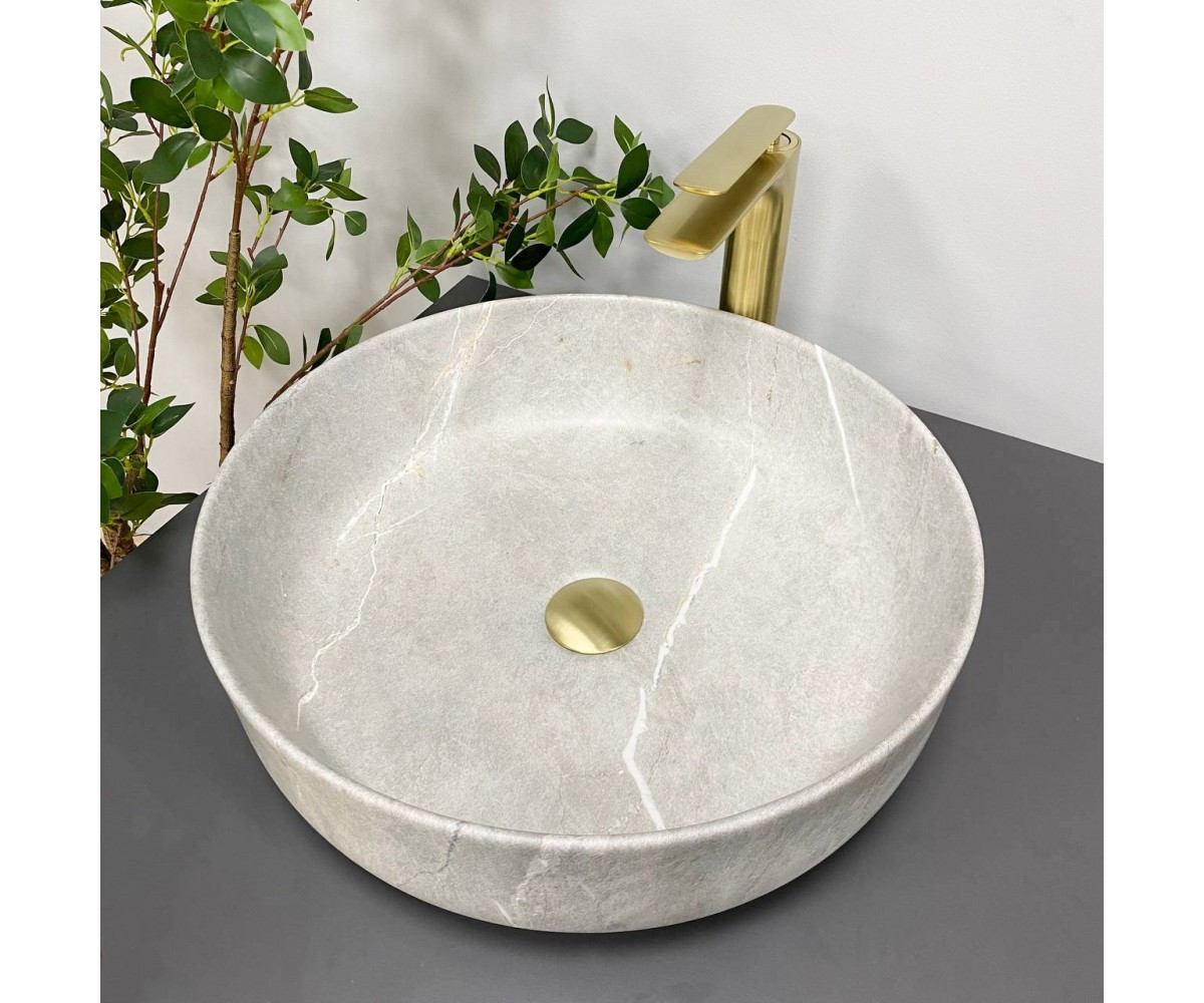 Умывальник (раковина) VBI BARI GREY STONE MATT накладной  011603:Фото 2