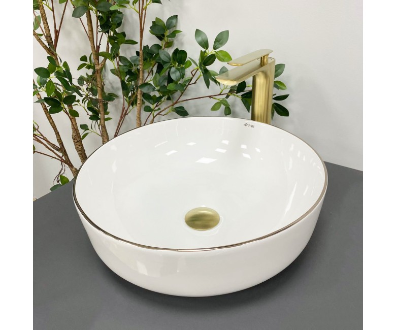 Умывальник (раковина) VBI BARI S WHITE GOLD EDGE накладной VBI  011605 011605