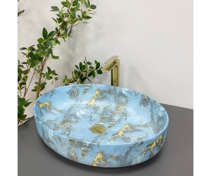 Умывальник (раковина) VBI UDINE MARBLE BLUE MATT накладной VBI  012103