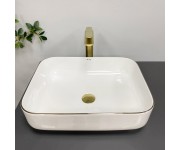 Умывальник (раковина) VBI PALERMO WHITE ROSE GOLD EDGE накладной VBI  012307